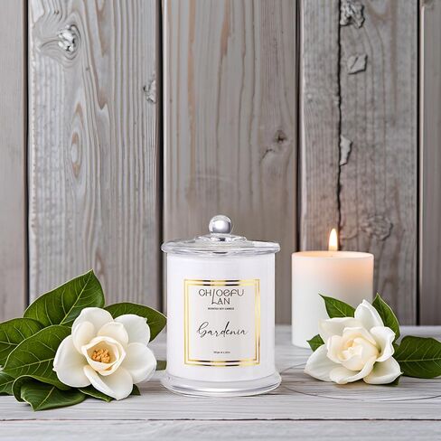 Gardenia Scented Candles for Home, Natural Soy Candle for Home Decor, Birthday Candle Gift for Women, 10 oz 65 Hours Burn in Saudi Arabia