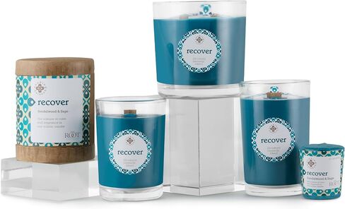Root Candles Seeking Balance Wood Wick Spa Candle Aromatherapy Candle, 6.5-Ounce, Restore: Sandalwood & Sage in Saudi Arabia