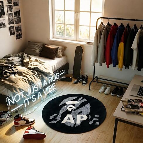 APE Rug for Cool Gaming Room Decor - Fluffy 24x24 Wall Decor for Streetwear & Hypebeast Room Decor - Non Slip & Non Shedding Bedroom Rug - Machine Washable, Absorbent Mat for Bathroom Decor R in Kuwait