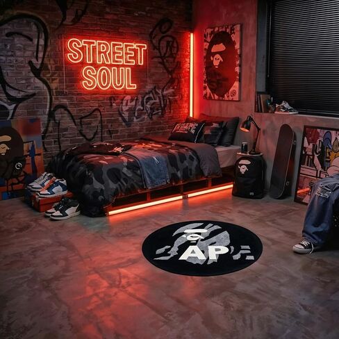 APE Rug for Cool Gaming Room Decor - Fluffy 24x24 Wall Decor for Streetwear & Hypebeast Room Decor - Non Slip & Non Shedding Bedroom Rug - Machine Washable, Absorbent Mat for Bathroom Decor R in Kuwait