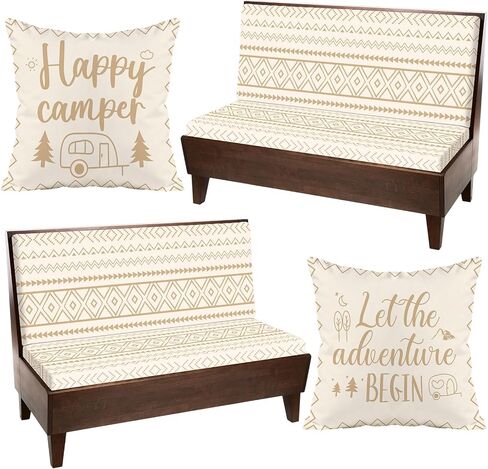 gisgfim 6pcs Rv Dinette Cushion Covers Stretch Washable Bohemian Style Rv Cushion Slipcover Replacement for Travel Trailer Couch Camper Car Bench, 2 Pillowcase, 2 Backrest and 2 Bench Covers (Boho) in Kuwait