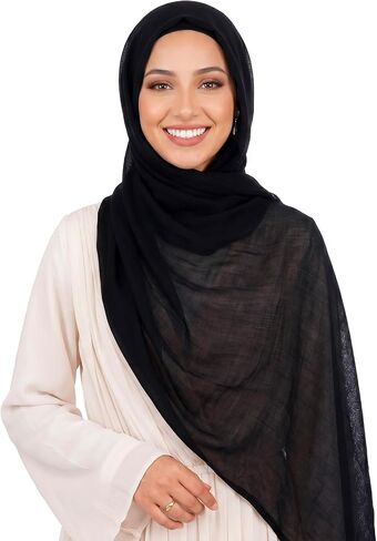 Hijab Scarf for Women Soft Cotton Muslim Hijab Undercap Head Wrap Scarves Long Scarf Shawls in Kuwait