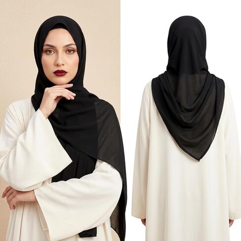 Hijab Scarf for Women Soft Cotton Muslim Hijab Undercap Head Wrap Scarves Long Scarf Shawls in Kuwait
