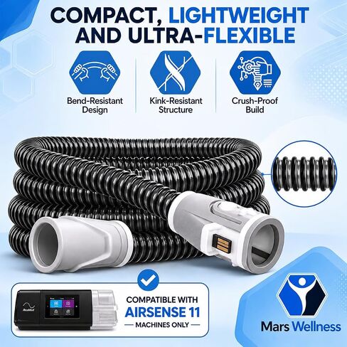 أنبوب Mars Wellness CPAP لجهاز Airsense 11 - متوافق مع Airsense 11 فقط - خرطوم CPAP عالي الجودة in Kuwait