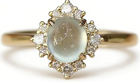 Moonstone Rings for Women Adjustable Gold Plated Moon Stone Statement Ring in Kuwait