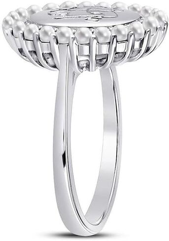 ALLYANNA Personalized Monogram Initial Ring, Custom Engraved Rings For Women, Sterling Silver Ring, Pearl Ring, Initial Rings For Women, Jewelry Gifts for Her in Saudi Arabia