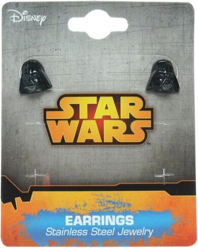 Star Wars Jewelry Unisex 3D Darth Vader Stainless Steel Stud Earrings in Kuwait