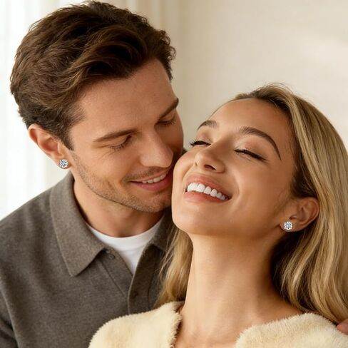 3 Pairs Hypoallergenic Stud Earrings for Women Men, 316L Stainless Steel CZ Earrings, 4mm Cubic Zirconia Studs, Classic Steel Color Earrings Set for Daily Wear in Kuwait