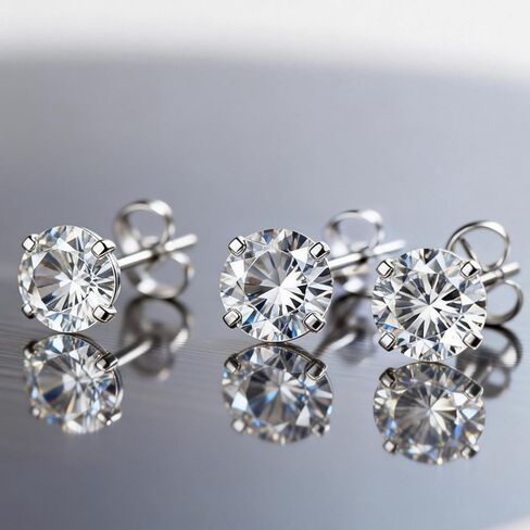 3 Pairs Hypoallergenic Stud Earrings for Women Men, 316L Stainless Steel CZ Earrings, 4mm Cubic Zirconia Studs, Classic Steel Color Earrings Set for Daily Wear in Kuwait