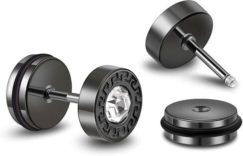 Stainless Steel Stud Earrings Punk Piercing Earrings for Men Hypoallergenic Gifts in Kuwait