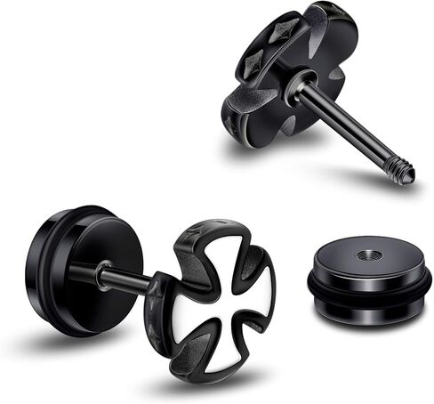Stainless Steel Stud Earrings Punk Piercing Earrings for Men Hypoallergenic Gifts in Kuwait