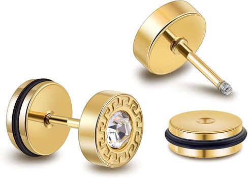 Stainless Steel Stud Earrings Punk Piercing Earrings for Men Hypoallergenic Gifts in Kuwait