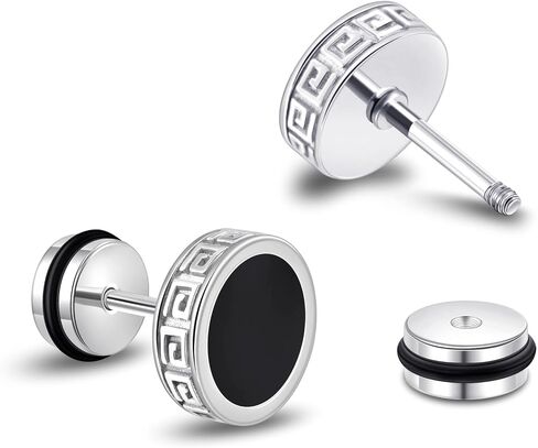 Stainless Steel Stud Earrings Punk Piercing Earrings for Men Hypoallergenic Gifts in Kuwait