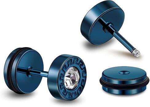 Stainless Steel Stud Earrings Punk Piercing Earrings for Men Hypoallergenic Gifts in Kuwait