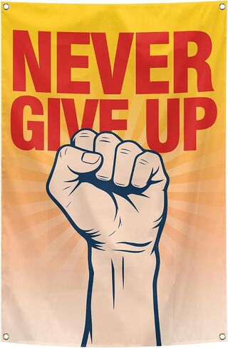 verrlia Never Give Up Motivational Quotes Tapestry 2x3 Feet Inspirational Art Tapestry for Gym College Dorm Classroom Bedroom Wall Decoration in Kuwait