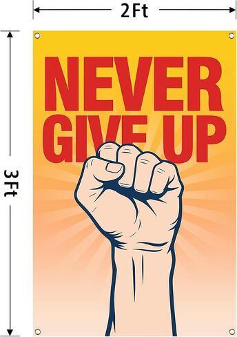 verrlia Never Give Up Motivational Quotes Tapestry 2x3 Feet Inspirational Art Tapestry for Gym College Dorm Classroom Bedroom Wall Decoration in Kuwait