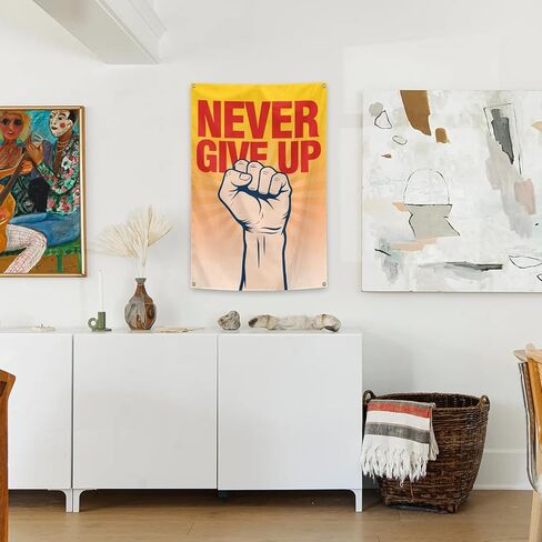 verrlia Never Give Up Motivational Quotes Tapestry 2x3 Feet Inspirational Art Tapestry for Gym College Dorm Classroom Bedroom Wall Decoration in Kuwait