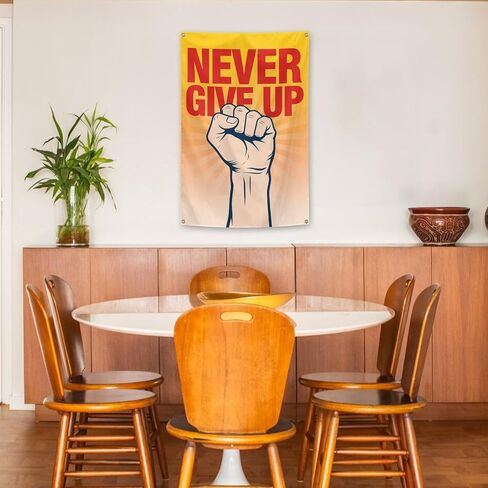 verrlia Never Give Up Motivational Quotes Tapestry 2x3 Feet Inspirational Art Tapestry for Gym College Dorm Classroom Bedroom Wall Decoration in Kuwait