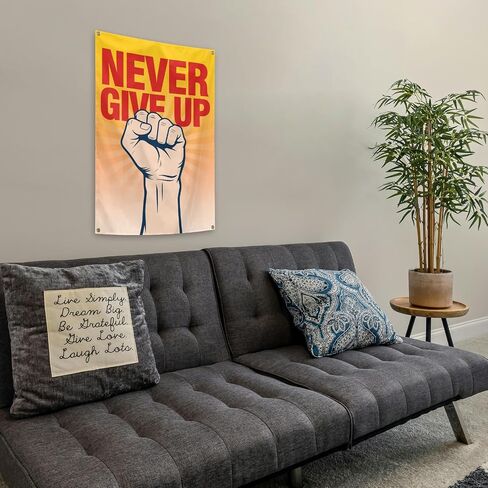 verrlia Never Give Up Motivational Quotes Tapestry 2x3 Feet Inspirational Art Tapestry for Gym College Dorm Classroom Bedroom Wall Decoration in Kuwait