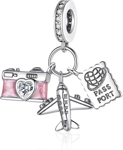 LaMenars 925 Sterling Silver Travel Charms for Pandora Bracelets And Necklaces,Bead Charms Birthday Holiday Jewelry Gifts For Women in Saudi Arabia
