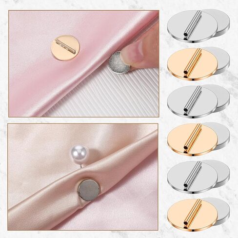 8 Pair Mini Magnetic Pin Brooch Converters Magnetic Apparel Pin Converter Clothing Metal Buckle Lapel Pins Converter Invisible Pins Brooch Holder Converters for Hijab Scarf Shawl Thin Fabric in Saudi Arabia