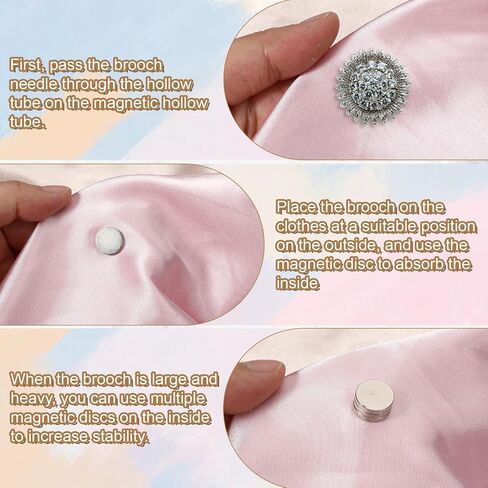 8 Pair Mini Magnetic Pin Brooch Converters Magnetic Apparel Pin Converter Clothing Metal Buckle Lapel Pins Converter Invisible Pins Brooch Holder Converters for Hijab Scarf Shawl Thin Fabric in Saudi Arabia