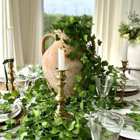 CQURE 48 Pcs 336Ft Artificial Ivy Fake Vines,Ivy Garland Greenery Garland Fake Hanging Plants Vines Green Leaves for Bedroom Wedding Garden Wall Room Decor in Saudi Arabia
