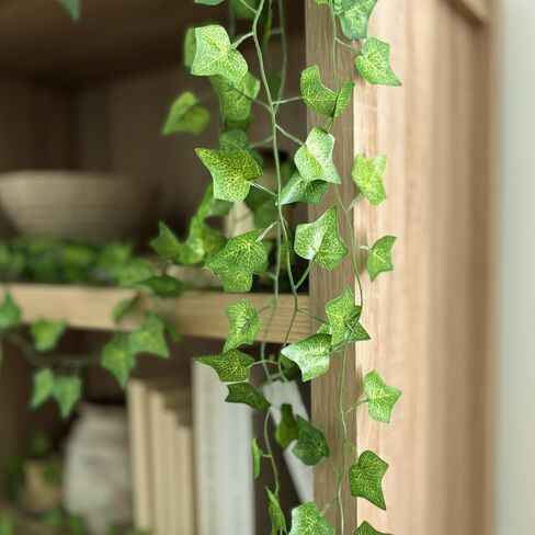 CQURE 48 Pcs 336Ft Artificial Ivy Fake Vines,Ivy Garland Greenery Garland Fake Hanging Plants Vines Green Leaves for Bedroom Wedding Garden Wall Room Decor in Saudi Arabia