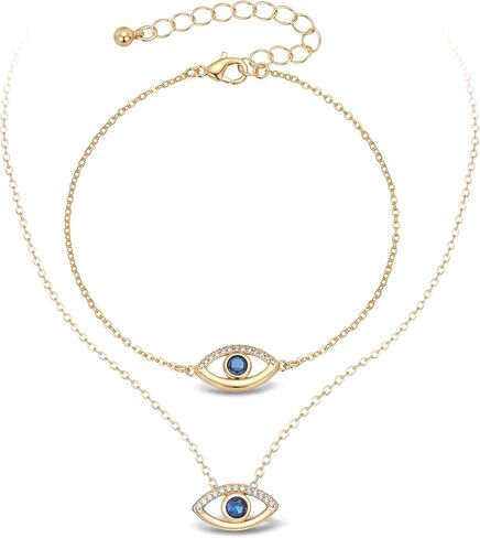SEADAY 14K Gold Plated Layered Gold Necklace for Women, Hypoallergenic Tarnish-resistant & Adjustable Pendant Necklace 3 Piece Fashion Jewelry Gifts in Saudi Arabia