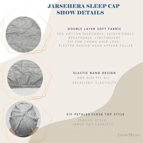 JarseHera Cotton Slouchy Beanie Chemo Headwear Soft Slouch Cancer Caps Hats Head Cover for Hair Loss in Saudi Arabia