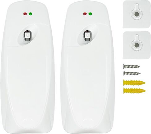 Automatic Air Freshener Dispensers, Timing Aromatherapy Diffuser for Bathroom, Office, Commercial & Home, 2 Pack Wall Mounted or Freestanding, White in Saudi Arabia
