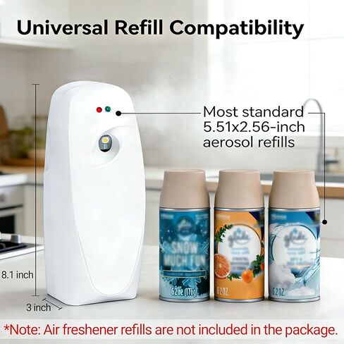 Automatic Air Freshener Dispensers, Timing Aromatherapy Diffuser for Bathroom, Office, Commercial & Home, 2 Pack Wall Mounted or Freestanding, White in Saudi Arabia