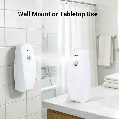 Automatic Air Freshener Dispensers, Timing Aromatherapy Diffuser for Bathroom, Office, Commercial & Home, 2 Pack Wall Mounted or Freestanding, White in Saudi Arabia