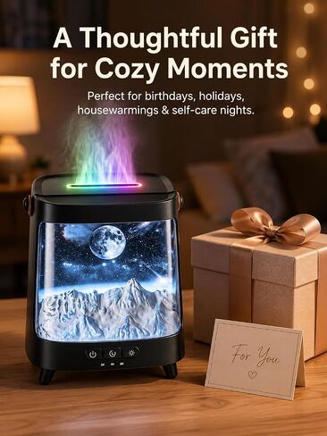 Starry Aroma Diffuser with Remote Control, 200ml Quiet Small Essential Oil Diffuser with 7 Color Soft Glow Night Light, 2 Mist Modes, 3 Timers, Auto Shut-Off, Home Relaxation Gift for Girls Women in Saudi Arabia
