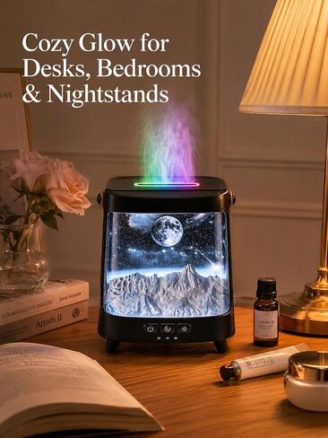 Starry Aroma Diffuser with Remote Control, 200ml Quiet Small Essential Oil Diffuser with 7 Color Soft Glow Night Light, 2 Mist Modes, 3 Timers, Auto Shut-Off, Home Relaxation Gift for Girls Women in Saudi Arabia