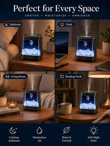 Starry Aroma Diffuser with Remote Control, 200ml Quiet Small Essential Oil Diffuser with 7 Color Soft Glow Night Light, 2 Mist Modes, 3 Timers, Auto Shut-Off, Home Relaxation Gift for Girls Women in Saudi Arabia