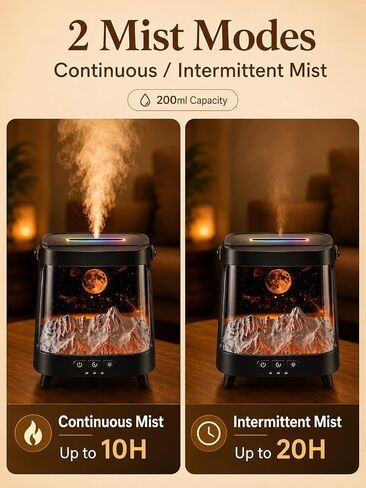 Starry Aroma Diffuser with Remote Control, 200ml Quiet Small Essential Oil Diffuser with 7 Color Soft Glow Night Light, 2 Mist Modes, 3 Timers, Auto Shut-Off, Home Relaxation Gift for Girls Women in Saudi Arabia