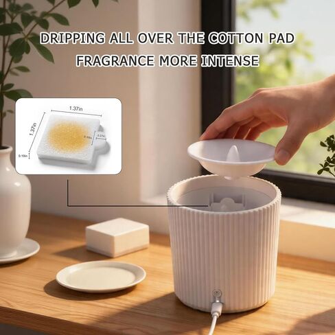 24PCS Oil Cotton Pads for ETAROWKS Waterless Candle Essential Oil Diffuser,Aroma Pad,Pure White Cotton Pads for Flameless Candle Diffuser in Saudi Arabia