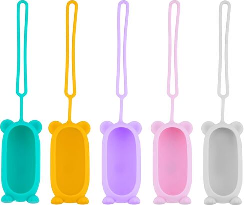 Glowco CalmCarry Kids Bear-Shaped Replacement Cover and Case | Silicone Replacement Covers with Strap | Bear Design Calm Carry Device Cover for Kids | Pack of 5 (Gray, Teal, Pink, Purple, Orange) in Saudi Arabia