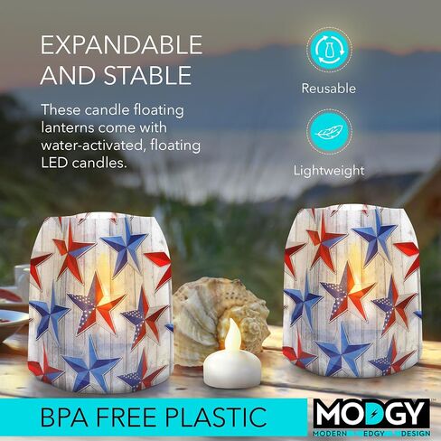 حامل شموع فوانيس مضيئة من MODGY للديكور الداخلي والخارجي، فوانيس لتزيين قطعة مركزية لحفلات الزفاف خارج الفناء 4 عبوات، مع شموع LED عائمة عديمة اللهب ستارستروك in Kuwait