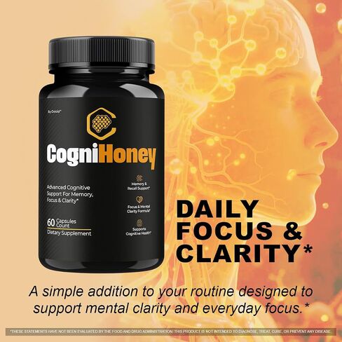 CogniHoney Capsules - Official Cogni Honey Pills Advanced Premium Formula for Maximum Strength, All Natural Ingredients with Vitamins for Overall Health & Wellness, 60 Capsules for 1 Month in Saudi Arabia