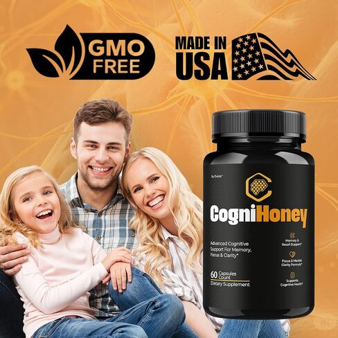 CogniHoney Capsules - Official Cogni Honey Pills Advanced Premium Formula for Maximum Strength, All Natural Ingredients with Vitamins for Overall Health & Wellness, 60 Capsules for 1 Month in Saudi Arabia