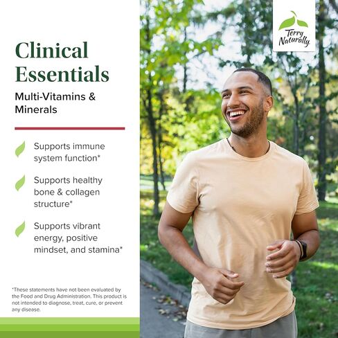 Terry Naturally Clinical Essentials - Supplement to Aid Bone, Cardiovascular & Immune Health - Supplement with Chelated Minerals - Supplement with B-Vitamins & Vitamin C - 60 Tablets in Saudi Arabia