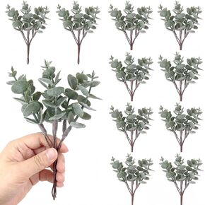 60 Pcs Mini Eucalyptus Stems 6 Inch Artificial Greenery Stem for DIY Bridal Wedding Vase Bouquet Floral Arrangement Centerpiece Baby Shower Home Table Decor Floating Candles in Saudi Arabia