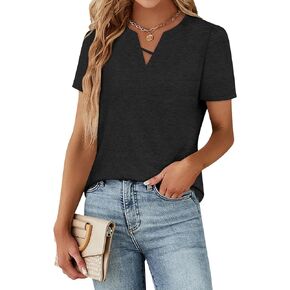 Summer Boho Tops for Women Trendy Short Sleeve V Neck T Shirts Dressy Casual Blouses in Saudi Arabia