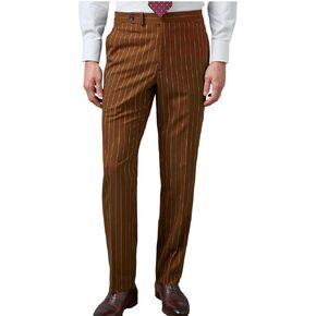 VENNYNG Men's Formal Stripe Dress Pants Elastic Back Waist Trousers Straight Leg Business Casual Office in Saudi Arabia