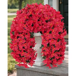 Artificial Flowers for Outdoors – 2 Bundles of UV-Resistant Artificial Bougainvillea, Realistic Silk Flowers for Front Porch, Patio, Garden, Window Boxes & Hanging Baskets (Hot Pink, 2) in Saudi Arabia