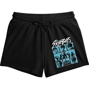 Kpop Demon Hunters Saja Boys Grid Women's Black Lounge Shorts in Saudi Arabia
