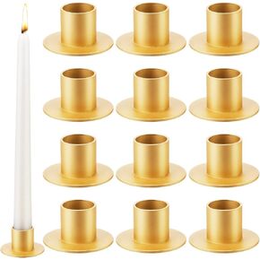 48 Pcs Gold Metal Taper Candle Holders Bulk for Wedding Pillar Candles Taper Candlesticks Holders Centerpieces Short Candle Stick Dinner Decor for Party Anniversary Dinning Table Gift (48, Gold) in Saudi Arabia