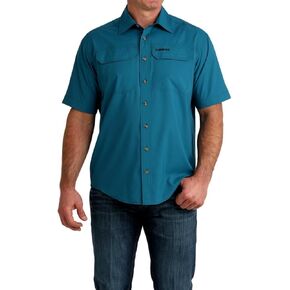 Cinch Men's Teal Short Sleeve ArenaFlex Shirt in Kuwait